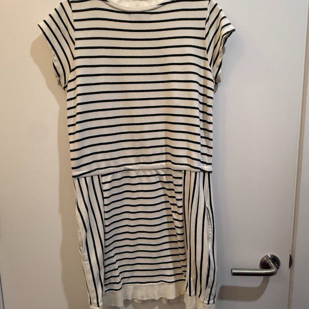 Hive & Honey Cream Black Stripe T-Shirt Dress Size M — Casual Everyday - Picture 8 of 9